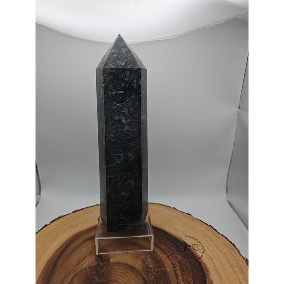 4.3lb Arfvedsonite Garnet Blue Flashes Crystal Point Tower Polished - Picture 2 of 7